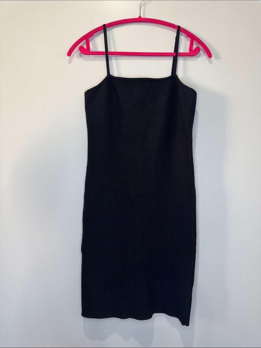 House of Harlow 1960 Black Ribbed Mini Slip Dress